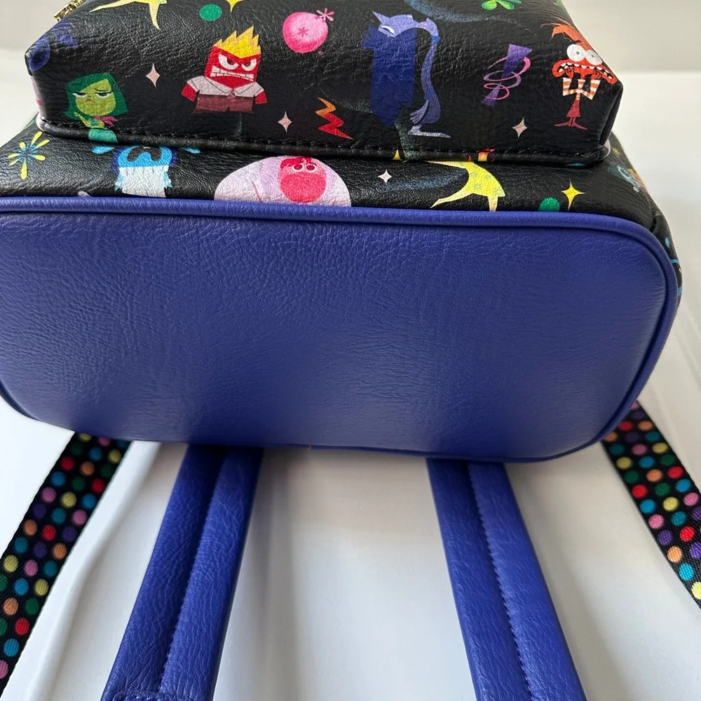 Disney Parks Loungefly Mini Backpack Inside Out 2 Characters Black Blue Purple
